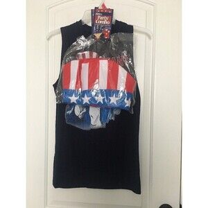 2pcs Spirit Of America Men's Set Outfit Size Small Patriotic Shirt & Hat